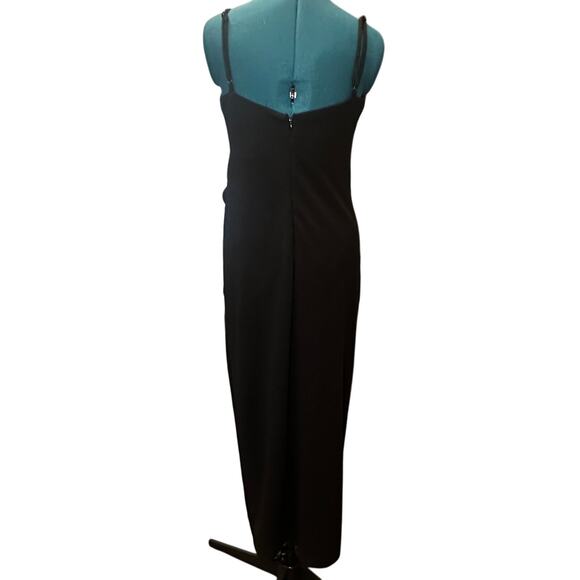 NWT! Mable Midi Dress Black Side Ruched Cowl Neck Sleeveless Women Large NWT - Picture 3 of 7